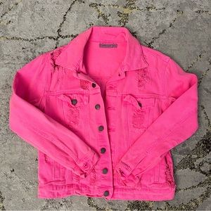 NWOT CARMAR Neon Pink Denim Jacket